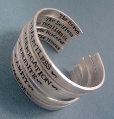 Divergent Inspired - Faction - Divergent, Dauntless, Abnegation, Amity, Candor or Erudite - CHOOSE ONE Double Sided Bracelet in Aluminum or Sterling Silver