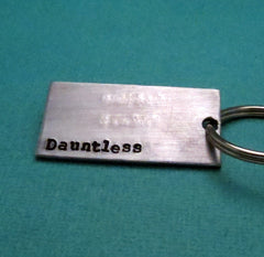 Divergent Inspired - Faction Before Blood - A Double Sided Hand Stamped Aluminum Keychain