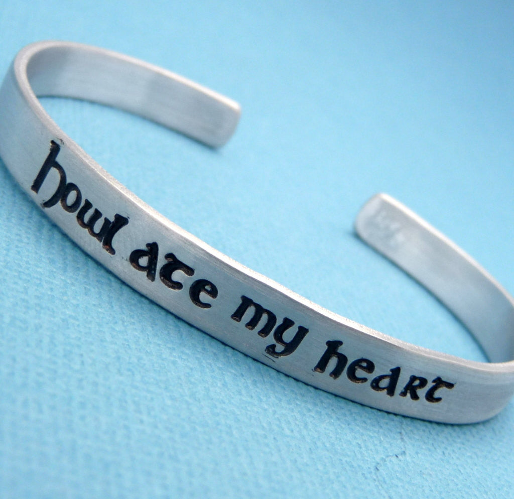 Howl's Moving Castle Inspired - Howl Ate My Heart - A Hand Stamped Bracelet in Aluminum or Sterling Silver