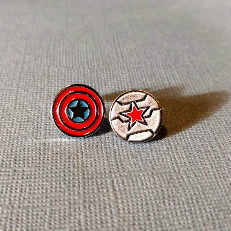 Marvel Inspired - Captain America & The Winter Soldier, Besties- Stud Earrings