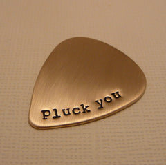 Custom Hand Stamped Brass Guitar Pick
