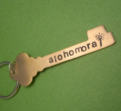 Custom ONE SIDED Hand Stamped Copper or Brass Keychain