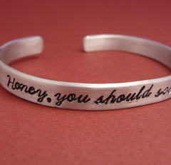 Sherlock Inspired - Honey, You Should See Me In A Crown - A Hand Stamped Bracelet in Aluminum or Sterling Silver