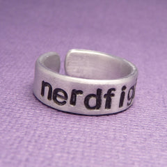 Nerdfighter - A Hand Stamped Aluminum Ring