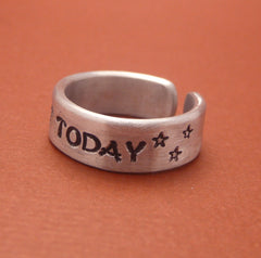 Game of Thrones Inspired - Not Today  - A Hand Stamped Aluminum Ring