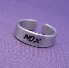 Harry Potter Inspired - Nox - A Hand Stamped Aluminum Ring