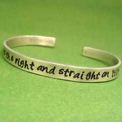 Peter Pan Inspired - Second Star To The Right And Straight On 'Til Morning - A Hand Stamped Bracelet in Aluminum or Sterling Silver