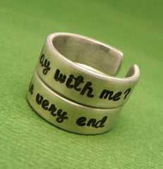 Harry Potter Inspired - You'll Stay With Me & Until The Very End - A Pair of Hand Stamped Aluminum Rings