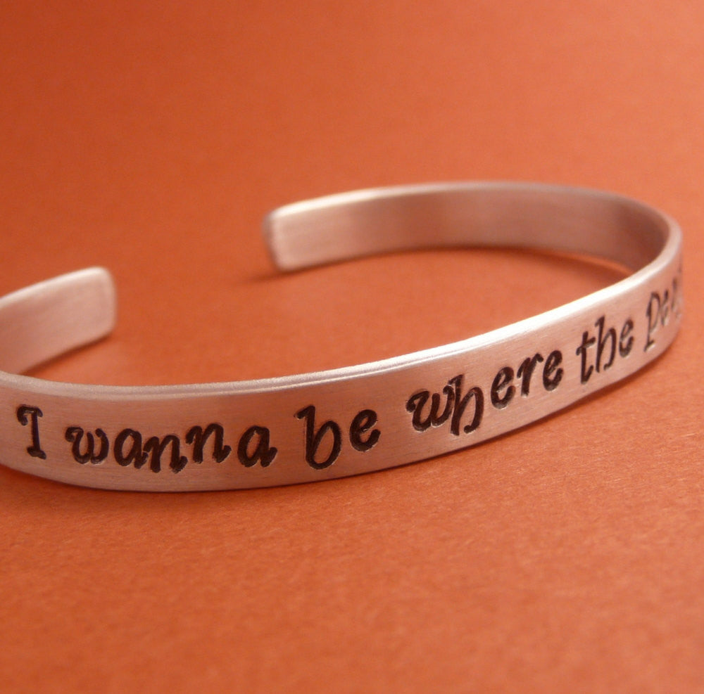 Little Mermaid Inspired - I Wanna Be Where The People Are - A Hand Stamped Bracelet in Aluminum or Sterling Silver