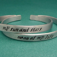 Game of Thrones Inspired - Choose ONE - My Sun And Stars & Moon Of My Life - A Hand Stamped Bracelet in Aluminum or Sterling Silver