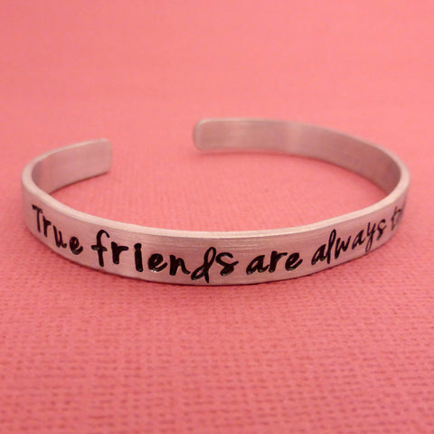 Anne of Green Gables Inspired - True friends are always together in spirit - A Hand Stamped Bracelet in Aluminum or Sterling Silver