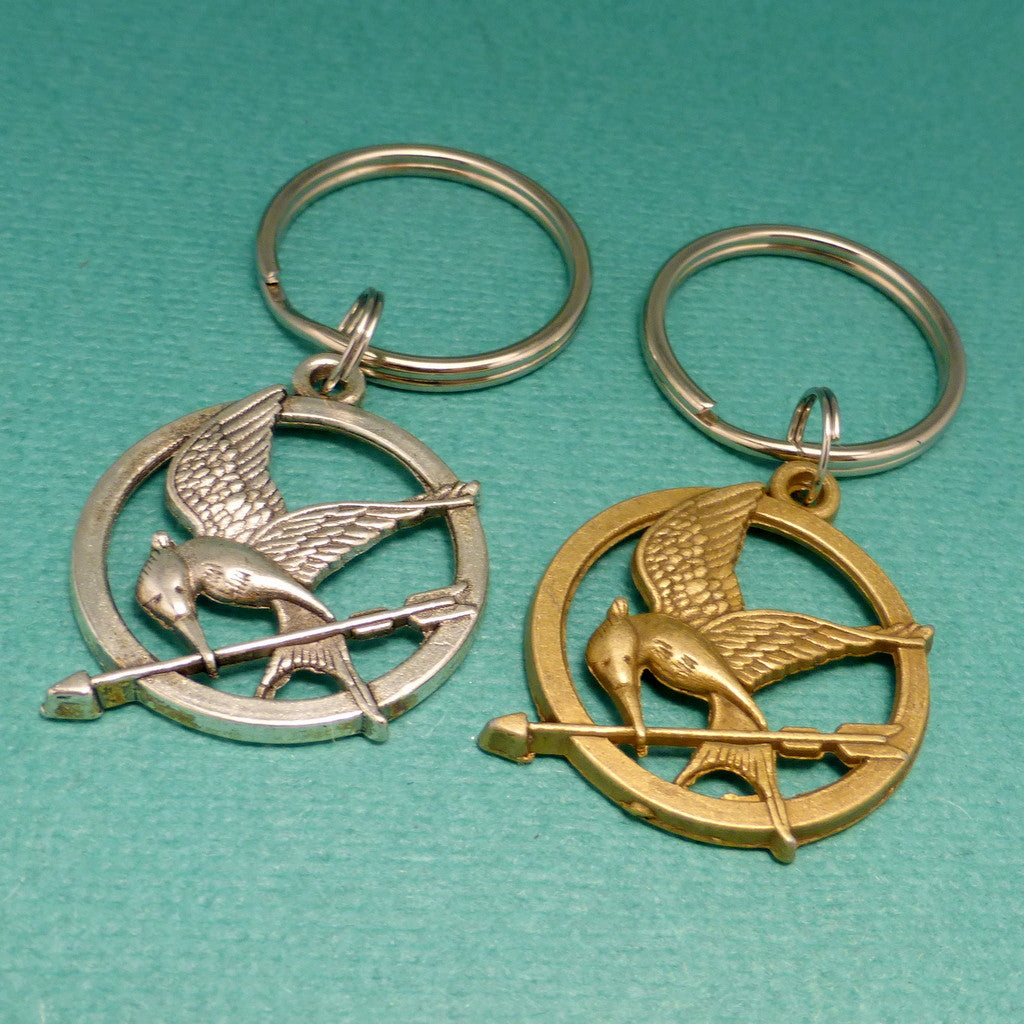 The Hunger Games Inspired - Mockingjay Keychain or Necklace