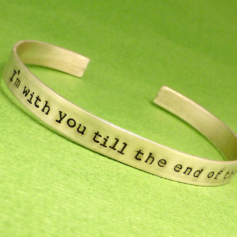 Personalized Custom Hand Stamped on TWO SIDES 1/4 inch Sterling Silver Cuff Bracelet
