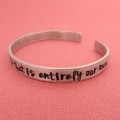 Harry Potter Inspired - In Dreams We Enter A World That Is Entirely Our Own - A Hand Stamped Bracelet in Aluminum or Sterling Silver