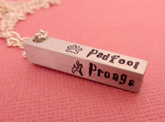Harry Potter - The Marauders - A Hand Stamped Aluminum Bar Necklace