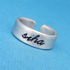 Mass Effect Inspired - Siha - A Hand Stamped Aluminum Ring