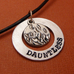 Divergent Inspired - Dauntless - A Hand Stamped Aluminum Washer Necklace