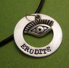 Divergent Inspired - Erudite - A Hand Stamped Aluminum Washer Necklace