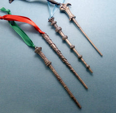 Harry Potter Inspired - CHOOSE YOUR WAND Ornament - Harry, Hermione, Dumble or Voldemort
