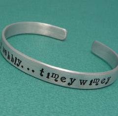 Doctor Who Inspired - Wibbly Wobbly...Timey Wimey - A Hand Stamped Bracelet in Aluminum or Sterling Silver