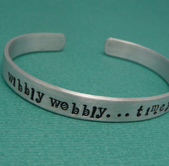 Doctor Who Inspired - Wibbly Wobbly...Timey Wimey - A Hand Stamped Bracelet in Aluminum or Sterling Silver