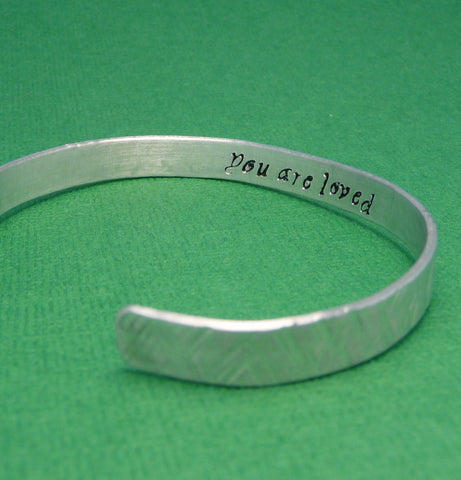 Custom - Hidden Message -- Double Sided Hand Stamped Aluminum Bracelet