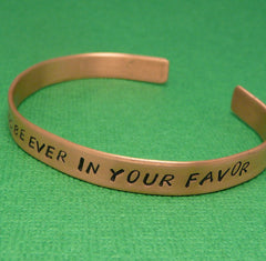 Hunger Games Inspired - May The Odds Be Ever In Your Favor - A Hand Stamped Copper Bracelet
