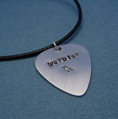 Glee Inspired - Warbler - A Hand Stamped Aluminum Guitar Pick Necklace