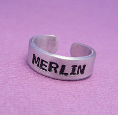 Merlin Inspired - Merlin - A Hand Stamped Aluminum Ring