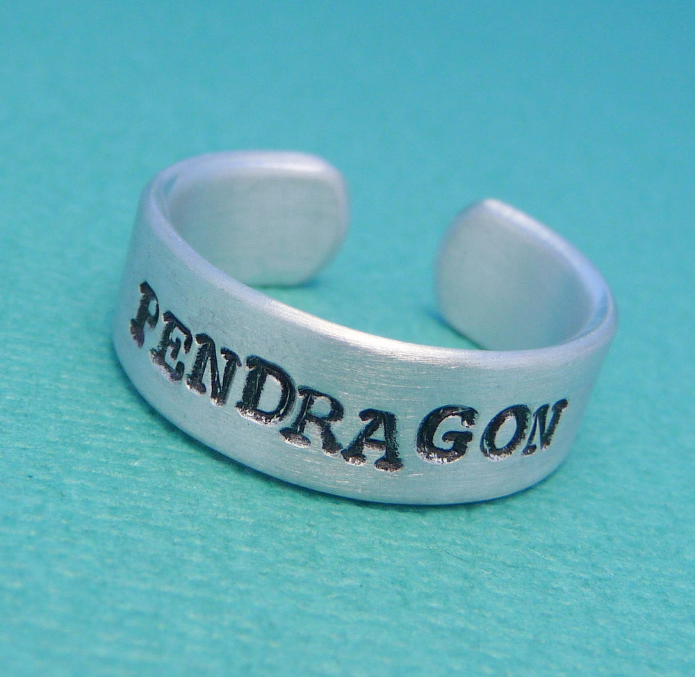 Merlin Inspired - Pendragon - A Hand Stamped Aluminum Ring