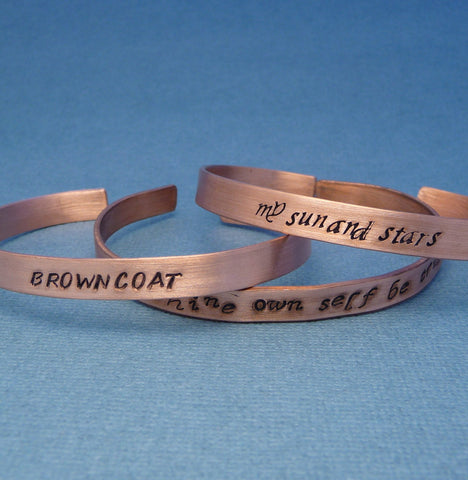 A Custom Hand Stamped Copper Cuff Bracelet