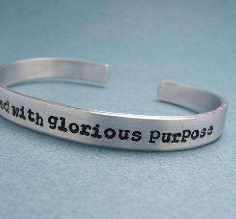 The Avengers Inspired - I Am Burdened With Glorious Purpose - A Hand Stamped Bracelet in Aluminum or Sterling Silver
