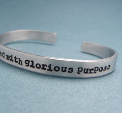 The Avengers Inspired - I Am Burdened With Glorious Purpose - A Hand Stamped Bracelet in Aluminum or Sterling Silver