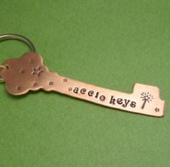 Harry Potter Inspired - Accio Keys - A Hand Stamped Copper or Brass Keychain