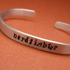 Nerdfighter - A Hand Stamped Bracelet in Aluminum or Sterling Silver