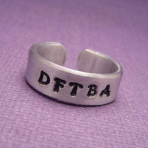 Nerdfighter - DFTBA - A Hand Stamped Aluminum Ring