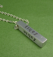 Doctor Who Inspired - Wibbly Wobbly...Timey Wimey... - A Hand Stamped Aluminum Bar Necklace
