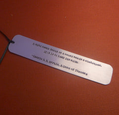 Game of Thrones Inspired - A Mind Needs Books As a Sword Needs a Whetstone... - A Hand Stamped Aluminum Bookmark