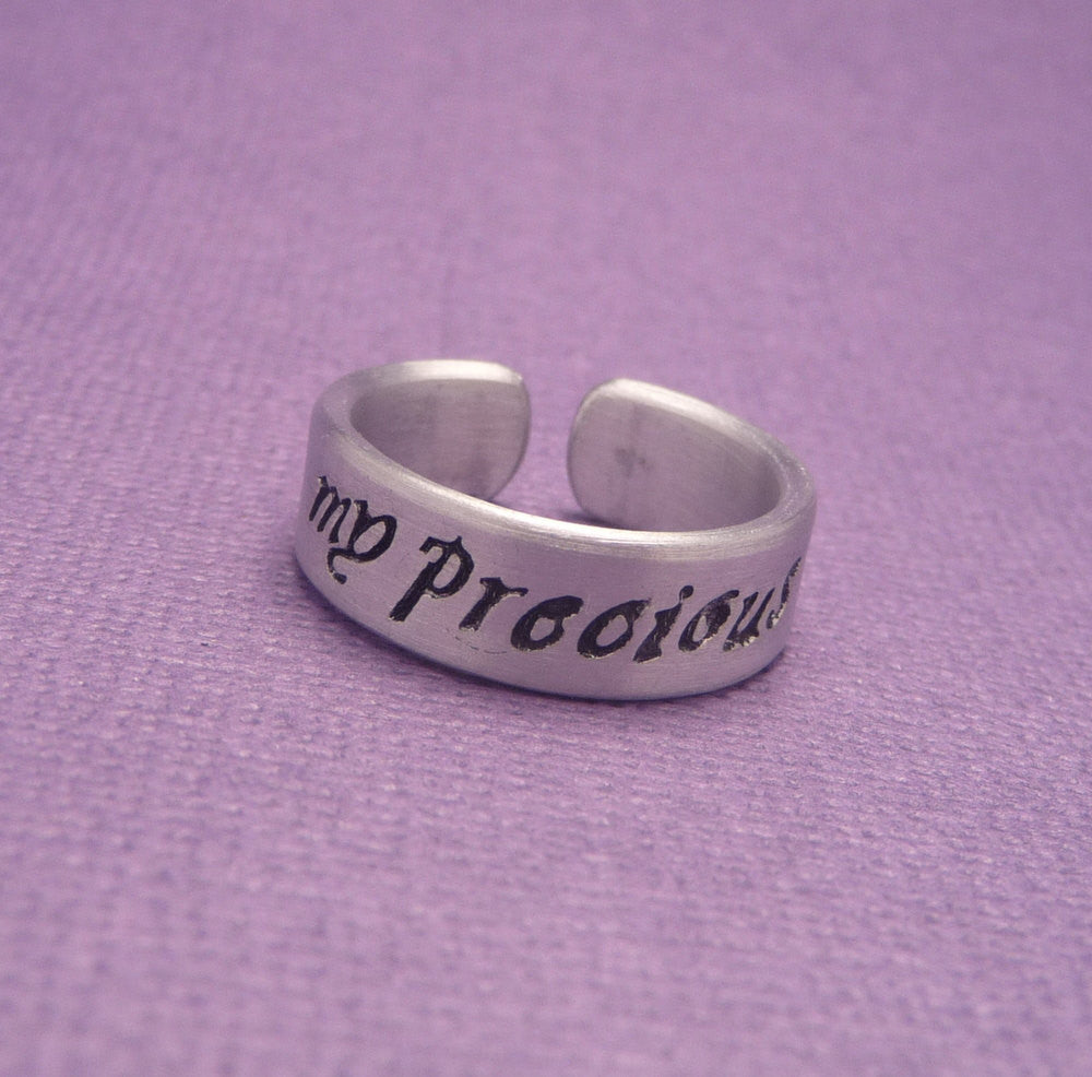 Tolkien Inspired - My Precious - A Hand Stamped Aluminum Ring