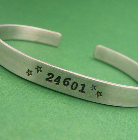 Les Miserables Inspired - 24601 - A Hand Stamped Bracelet in Aluminum or Sterling Silver