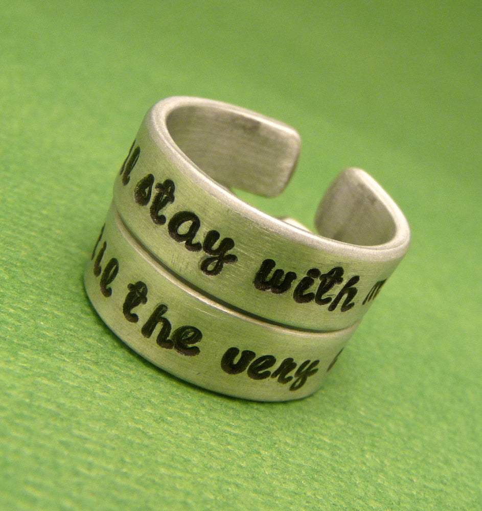 Harry Potter Inspired - You'll Stay With Me & Until The Very End - A Pair of Hand Stamped Aluminum Rings