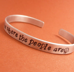 Little Mermaid Inspired - I Wanna Be Where The People Are - A Hand Stamped Bracelet in Aluminum or Sterling Silver