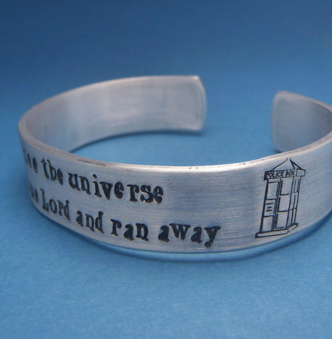 Doctor Who Inspired - Stole A Time Lord ... - A Hand Stamped Aluminum Bracelet