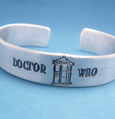 Doctor Who Inspired - Doctor Who - A Hand Stamped Aluminum Bracelet
