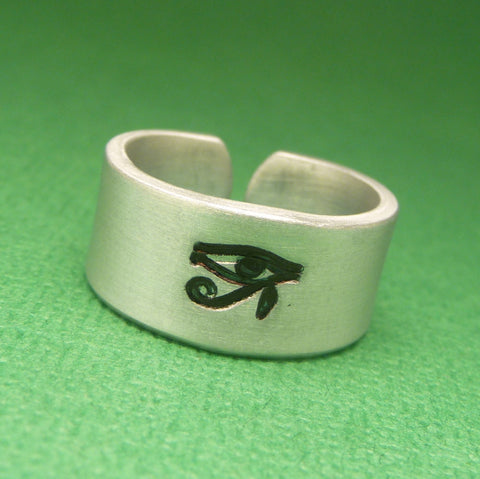 Eye of Horus - A Hand Stamped Aluminum Ring