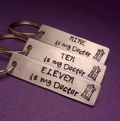 Doctor Who Inspired - My Doctor - A Hand Stamped Aluminum Keychain
