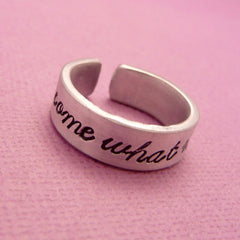 Moulin Rouge Inspired - Come What May - A Hand Stamped Aluminum Ring