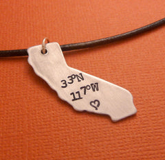 You'll find my heart at Disneyland - A Hand Stamped Aluminum Necklace