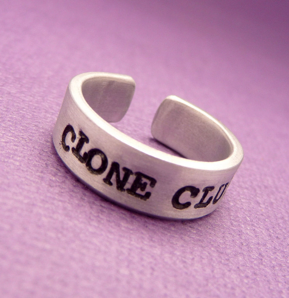 Orphan Black Inspired - Clone Club - A Hand Stamped Aluminum Ring