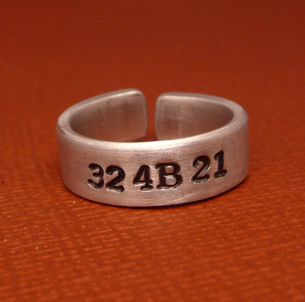 Orphan Black Inspired - 324B21 - A Hand Stamped Aluminum Ring